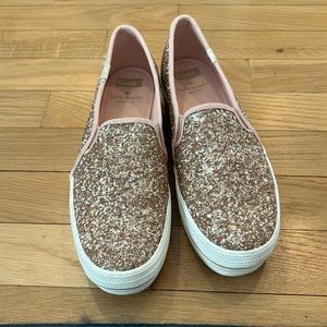 Kate spade keds rose gold glitter